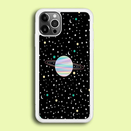 Space Pattern 002 iPhone 12 Pro Case-Rubber / White (2D Case)-Xtracase