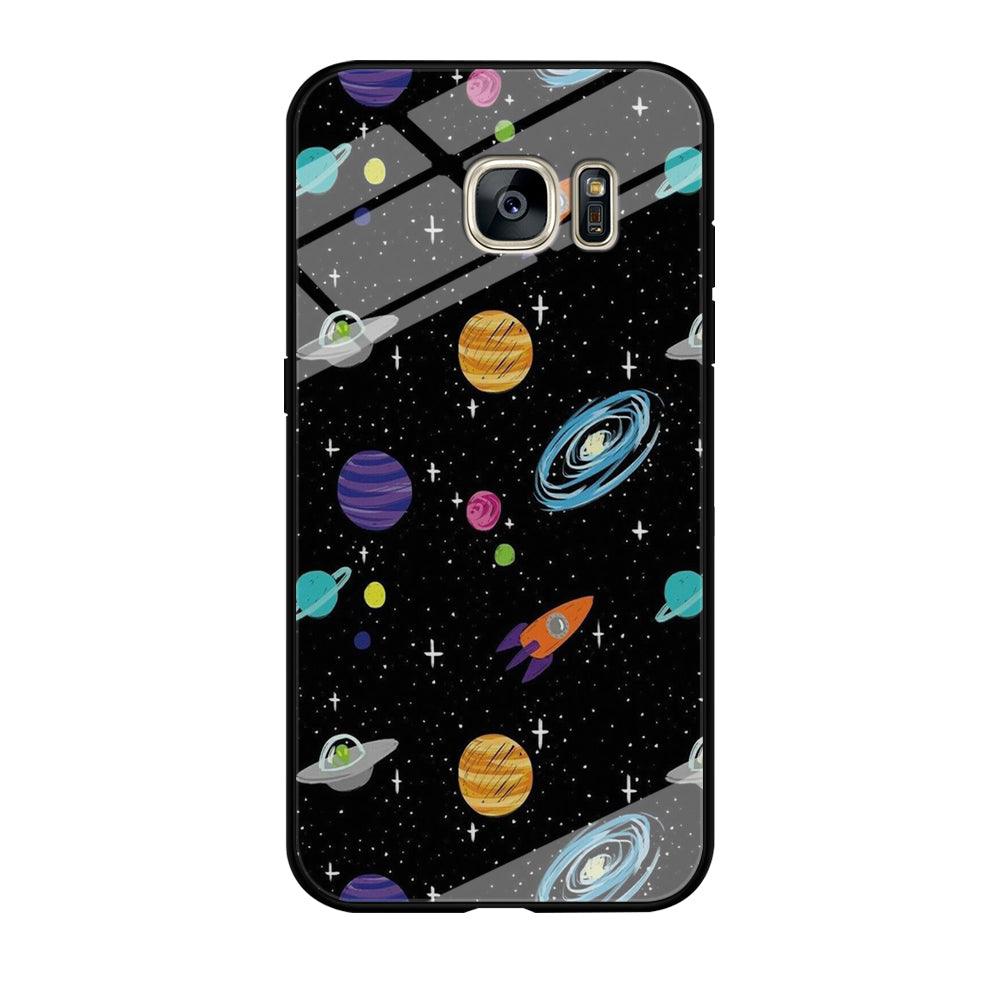 Space Pattern 003 Samsung Galaxy S7 Edge Case-Tempered Glass Case-Xtracase