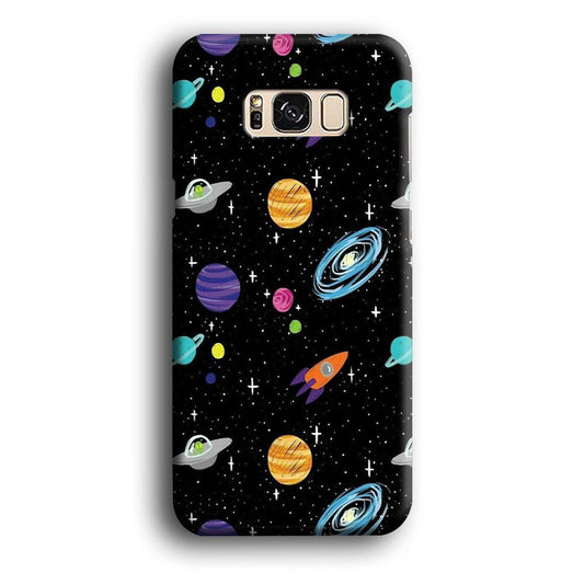 Space Pattern 003 Samsung Galaxy S8 Case-Plastic / Full Wrap (3D Case)-Xtracase