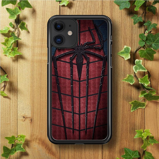 Spiderman 001 iPhone 11 Case-Rubber / Black (2D Case)-Xtracase