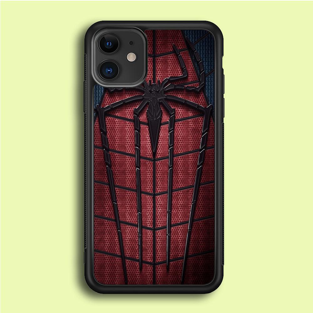 Spiderman 001 iPhone 12 Case-Rubber / Black (2D Case)-Xtracase