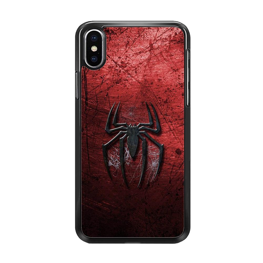 Spiderman 002 iPhone Xs Max Case-Rubber / Black (2D Case)-Xtracase