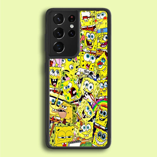 Spongebob All activities Samsung Galaxy S25 Ultra Case-Rubber / White (2D Case)-Xtracase