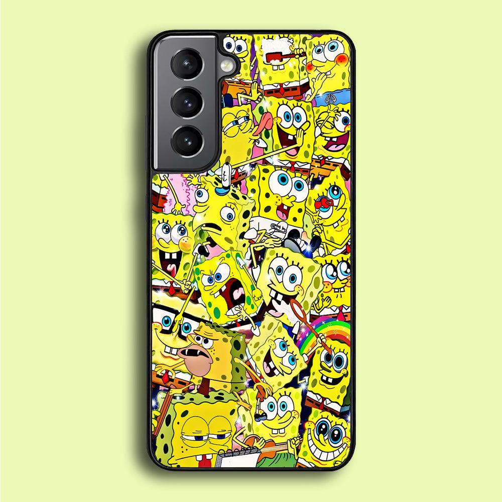 Spongebob All activities Samsung Galaxy S21 Plus Case-Rubber / Black (2D Case)-Xtracase