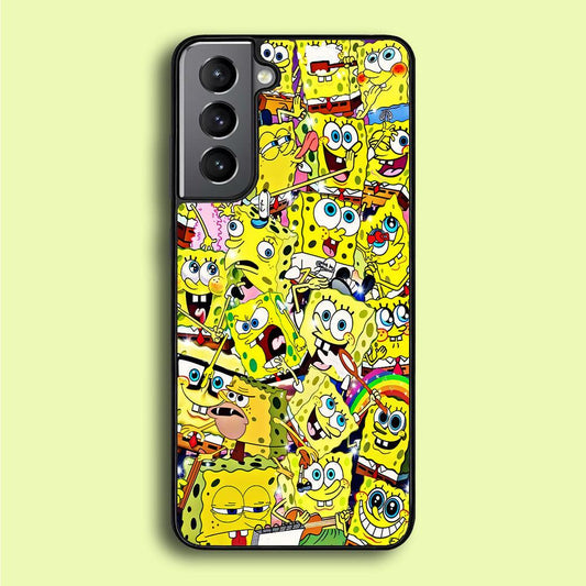 Spongebob All activities Samsung Galaxy S21 Plus Case-Rubber / Black (2D Case)-Xtracase