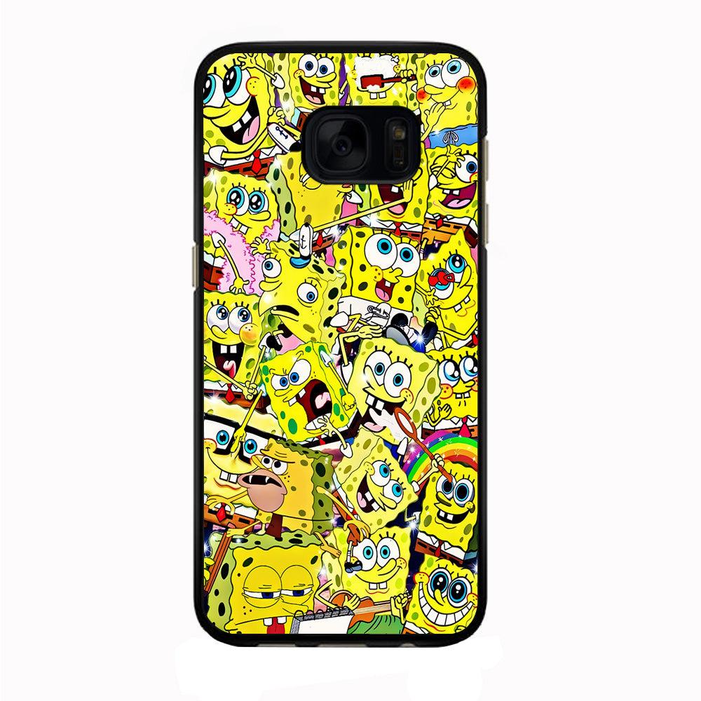 Spongebob All activities Samsung Galaxy S7 Edge Case-Rubber / Black (2D Case)-Xtracase