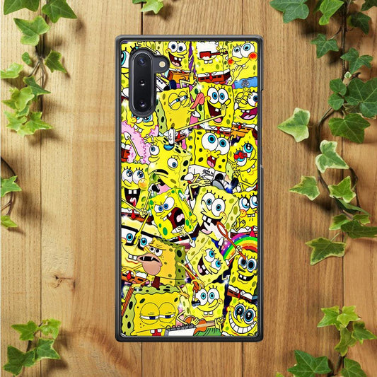 Spongebob All activities Samsung Galaxy Note 10 Case-Rubber / White (2D Case)-Xtracase