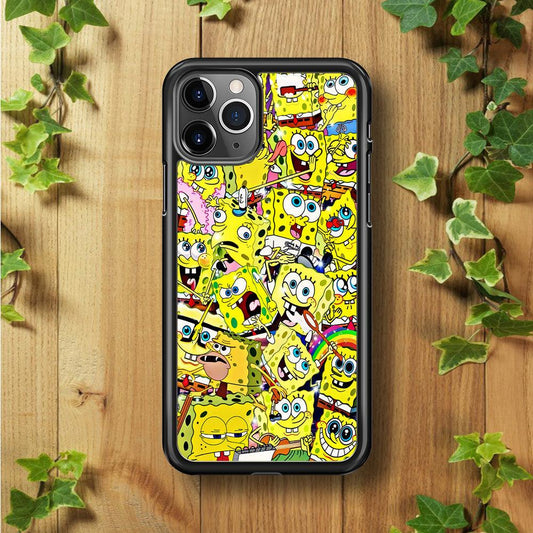 Spongebob All activities iPhone 11 Pro Case-Rubber / Black (2D Case)-Xtracase