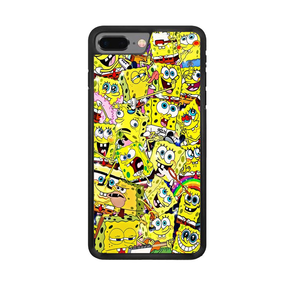 Spongebob All activities iPhone 7 Plus Case-Rubber / Black (2D Case)-Xtracase