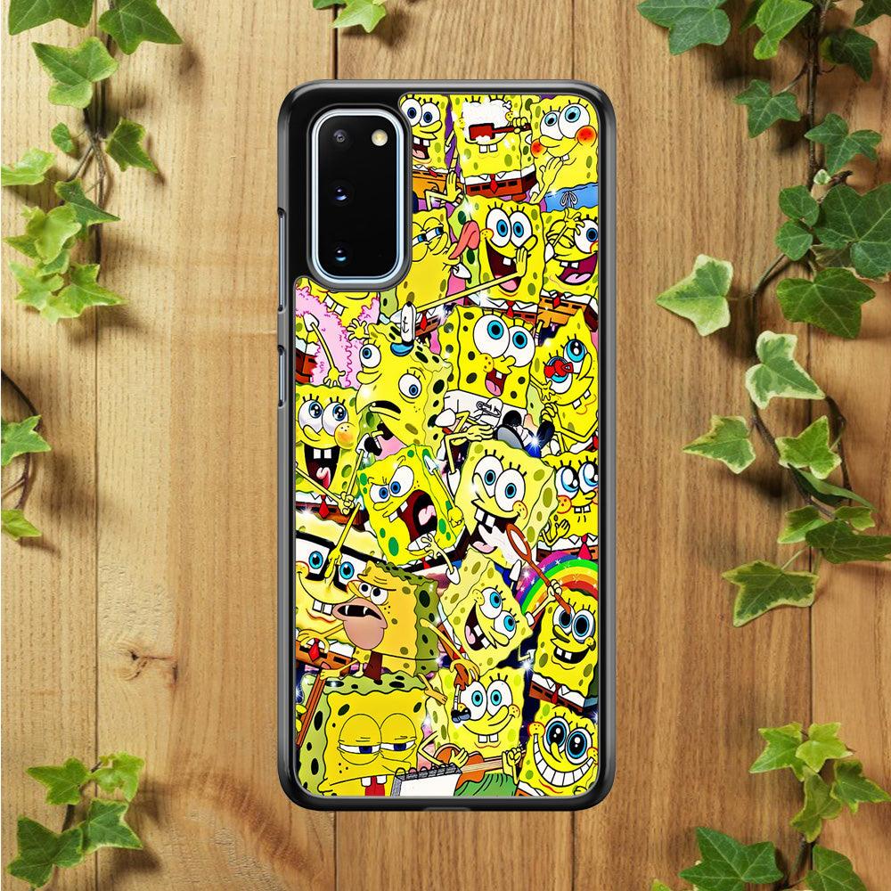 Spongebob All activities Samsung Galaxy S20 Case-Rubber / Black (2D Case)-Xtracase