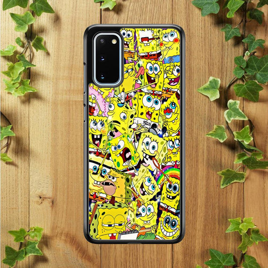Spongebob All activities Samsung Galaxy S20 Case-Rubber / Black (2D Case)-Xtracase