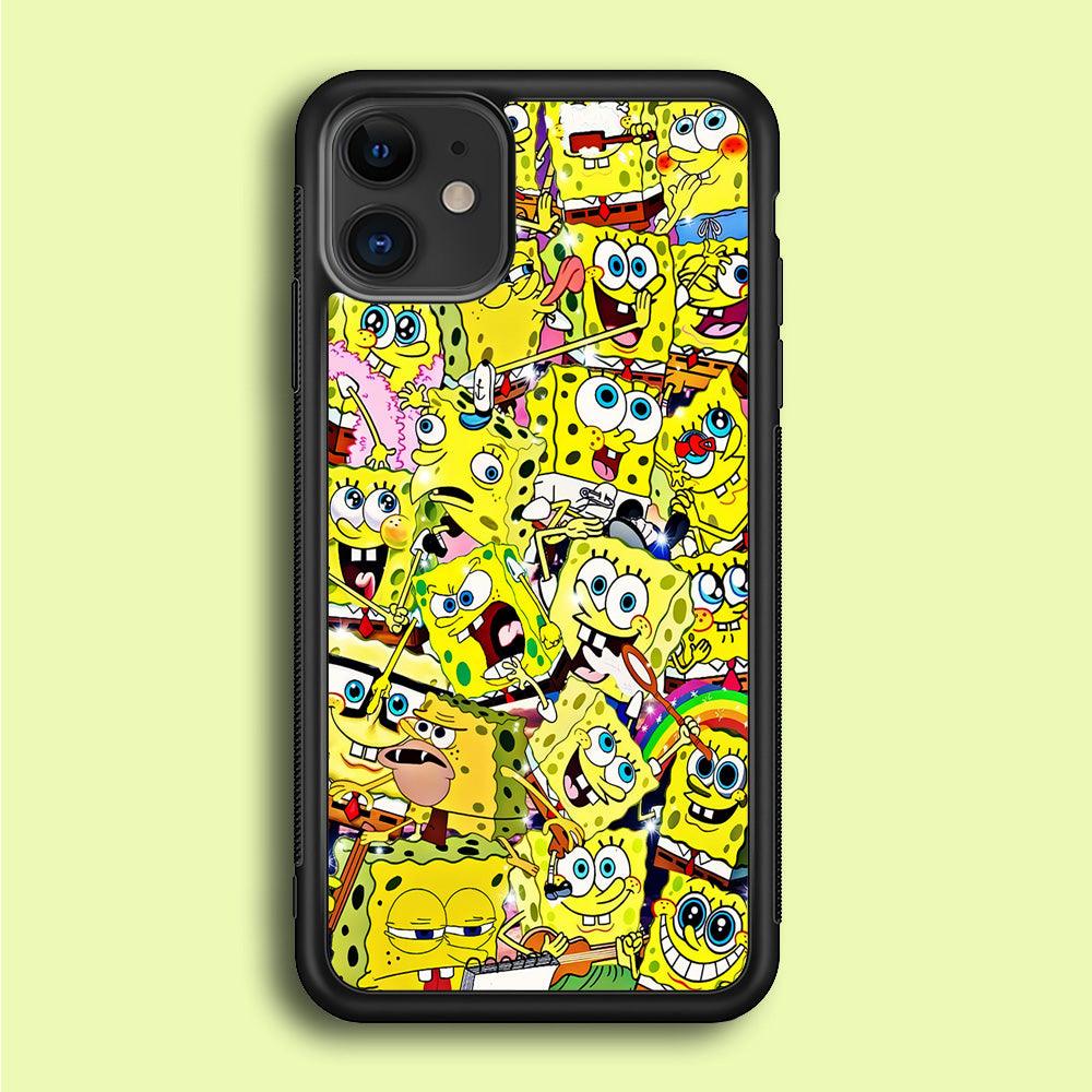 Spongebob All activities iPhone 12 Case-Rubber / Black (2D Case)-Xtracase