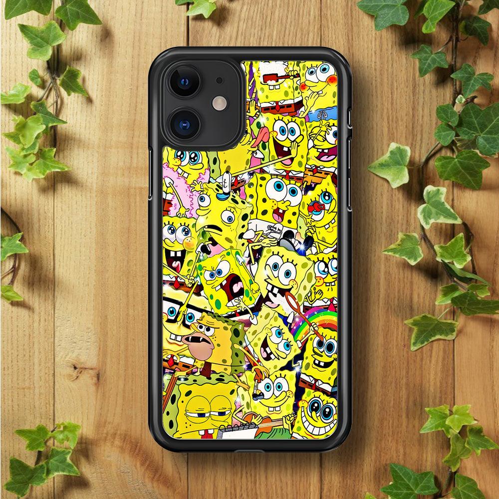 Spongebob All activities iPhone 11 Case-Rubber / Black (2D Case)-Xtracase