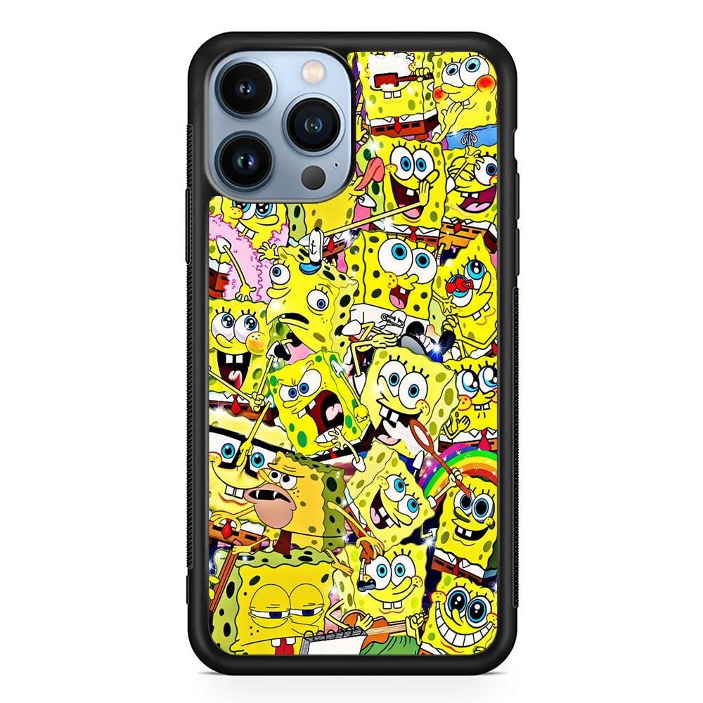 Spongebob All activities iPhone 13 Pro Case-Rubber / Black (2D Case)-Xtracase