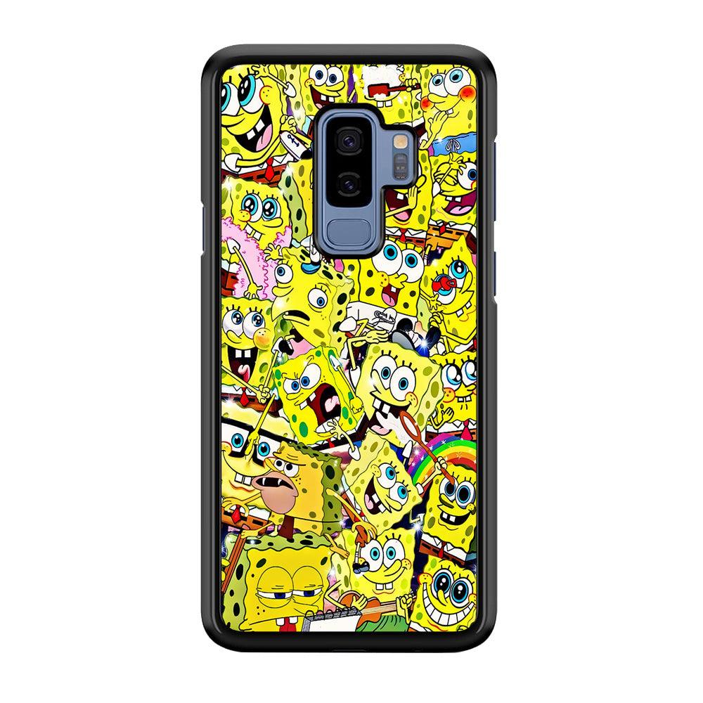 Spongebob All activities Samsung Galaxy S9 Plus Case-Rubber / Black (2D Case)-Xtracase