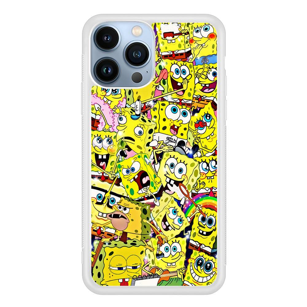 Spongebob All activities iPhone 13 Pro Case-Rubber / White (2D Case)-Xtracase