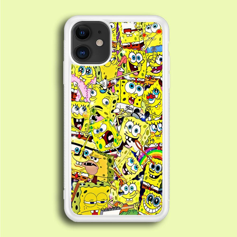 Spongebob All activities iPhone 12 Case-Rubber / White (2D Case)-Xtracase
