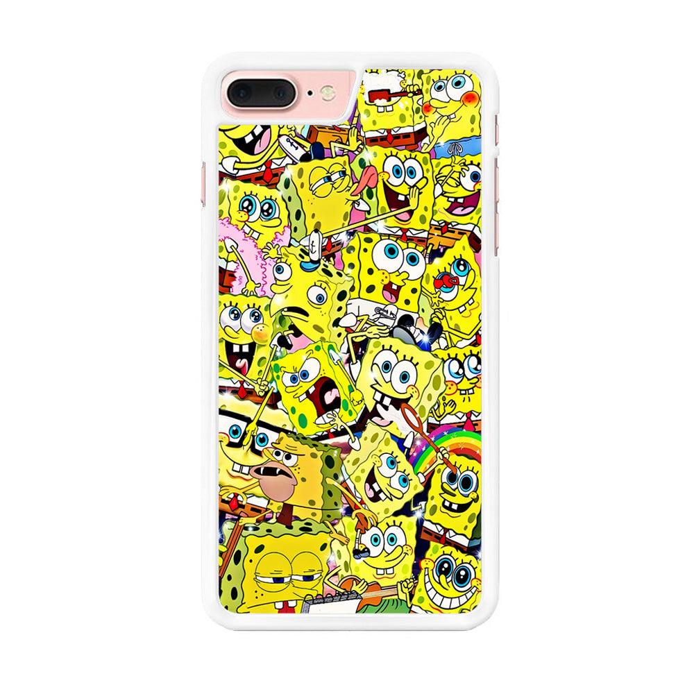 Spongebob All activities iPhone 7 Plus Case-Rubber / White (2D Case)-Xtracase