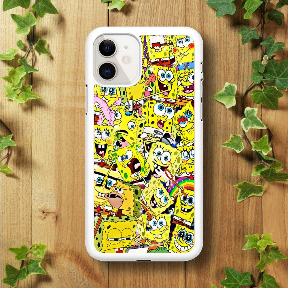 Spongebob All activities iPhone 11 Case-Rubber / White (2D Case)-Xtracase