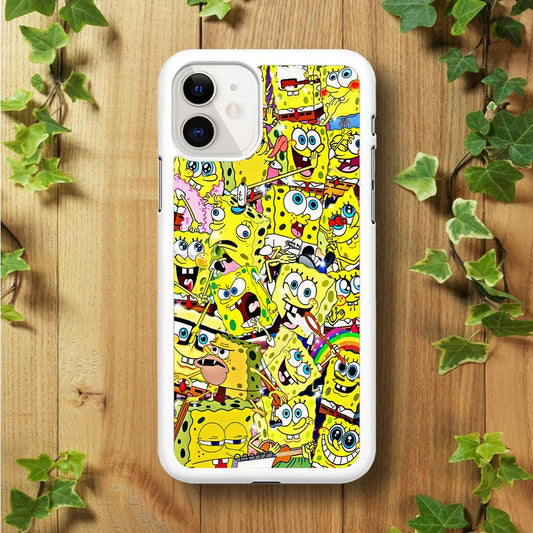 Spongebob All activities iPhone 11 Case-Rubber / White (2D Case)-Xtracase