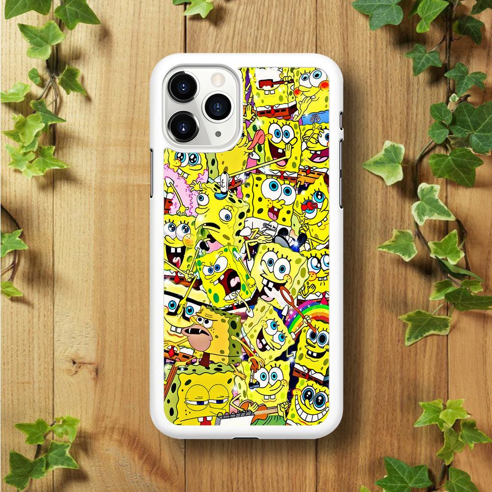 Spongebob All activities iPhone 11 Pro Case-Rubber / White (2D Case)-Xtracase