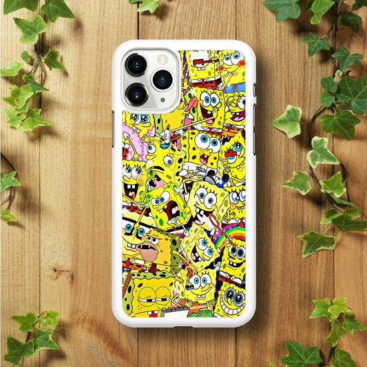 Spongebob All activities iPhone 11 Pro Max Case-Rubber / White (2D Case)-Xtracase