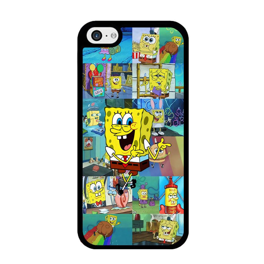 Spongebob Cartoon Aesthetic iPhone 5 | 5s Case-Rubber / Black (2D Case)-Xtracase
