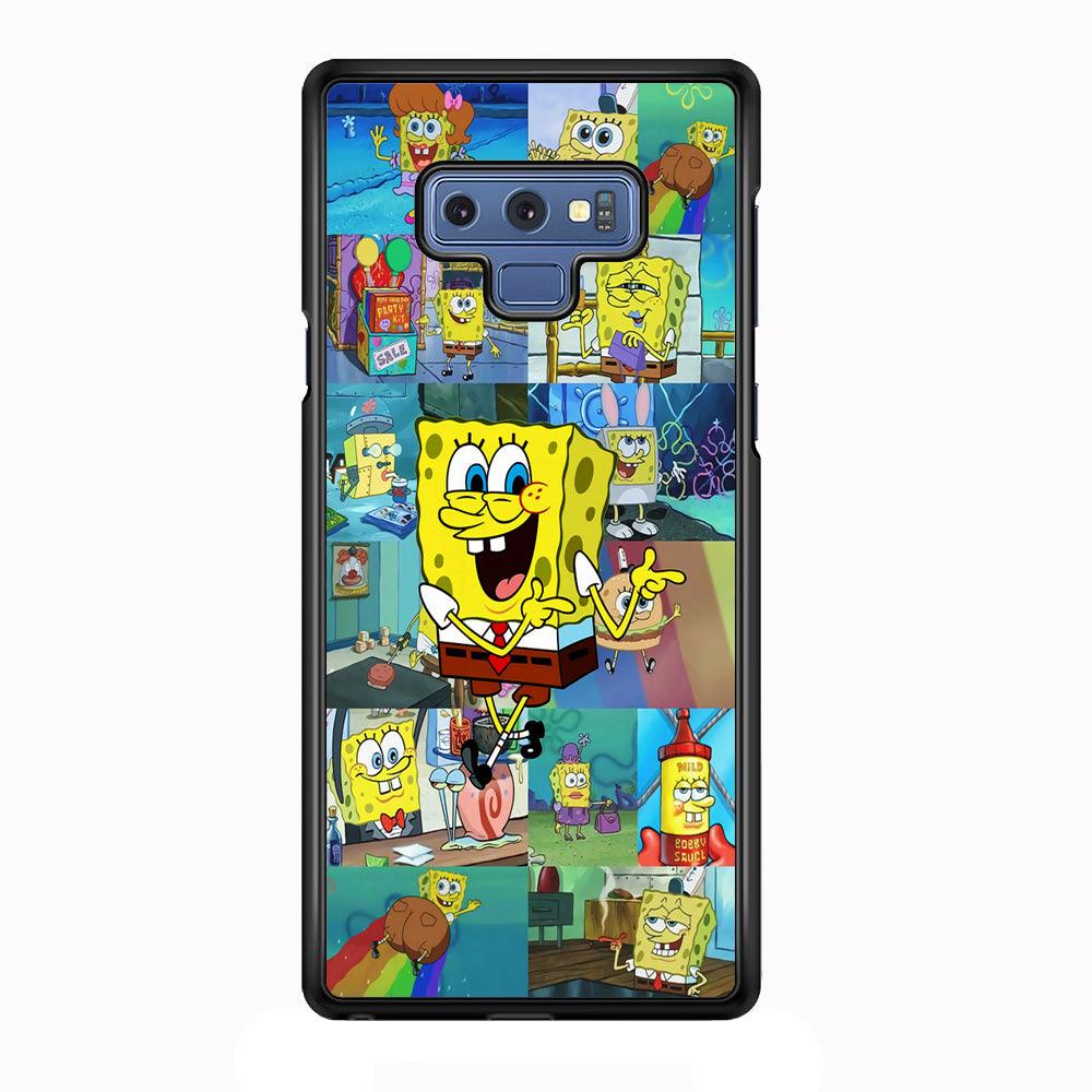 Spongebob Cartoon Aesthetic Samsung Galaxy Note 9 Case-Rubber / White (2D Case)-Xtracase