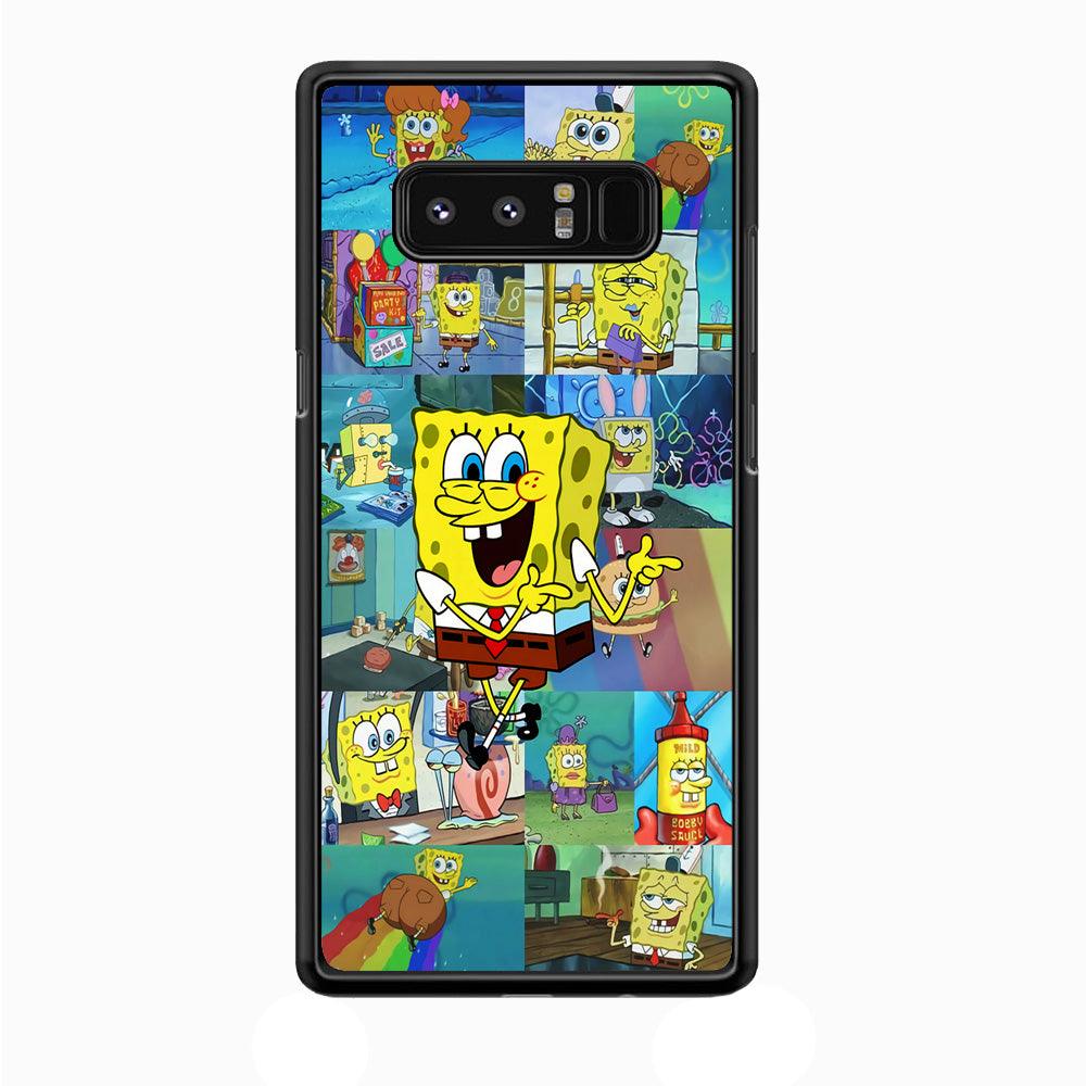 Spongebob Cartoon Aesthetic Samsung Galaxy Note 8 Case-Rubber / Black (2D Case)-Xtracase