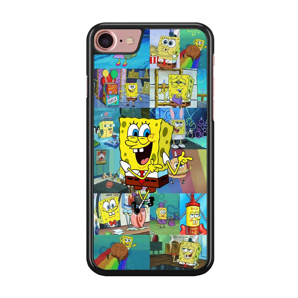 Spongebob Cartoon Aesthetic iPhone SE 2020 Case-Rubber / Black (2D Case)-Xtracase