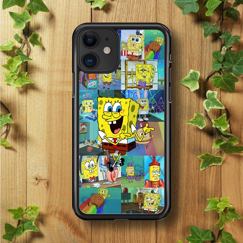 Spongebob Cartoon Aesthetic iPhone 11 Case-Rubber / Black (2D Case)-Xtracase