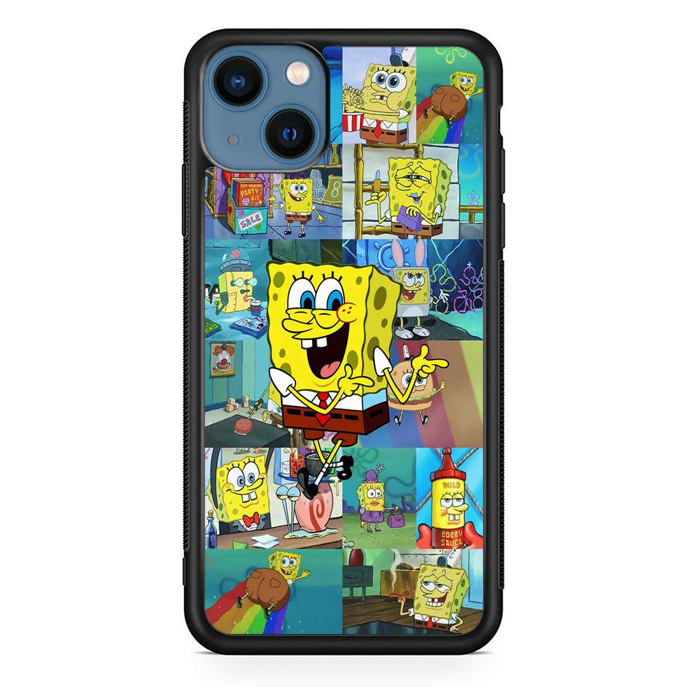 Spongebob Cartoon Aesthetic iPhone 13 Case-Rubber / Black (2D Case)-Xtracase