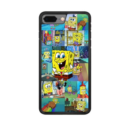 Spongebob Cartoon Aesthetic iPhone 8 Plus Case-Rubber / Black (2D Case)-Xtracase