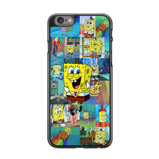 Spongebob Cartoon Aesthetic iPhone 6 | 6s Case-Rubber / Black (2D Case)-Xtracase
