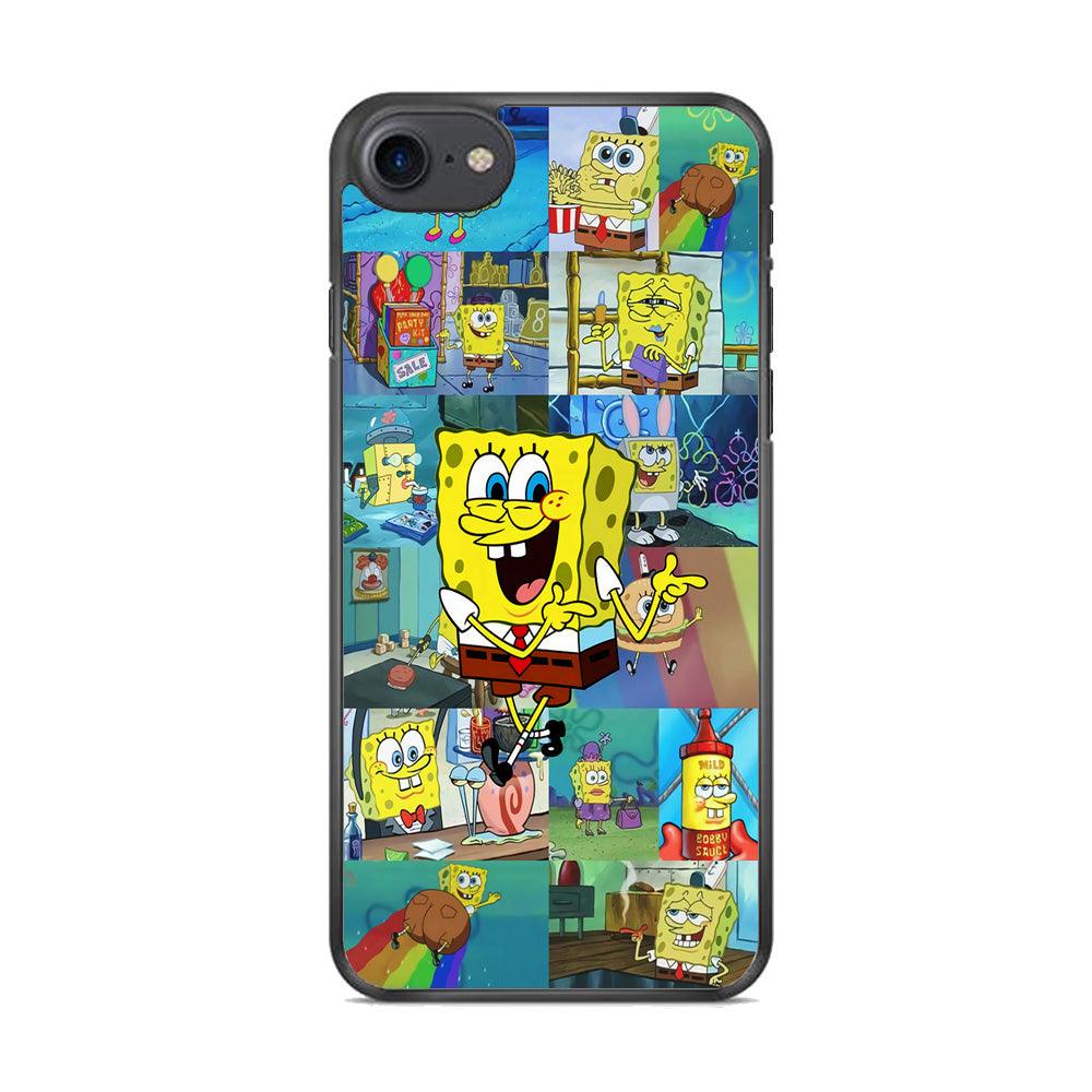 Spongebob Cartoon Aesthetic iPhone 8 Case-Rubber / Black (2D Case)-Xtracase