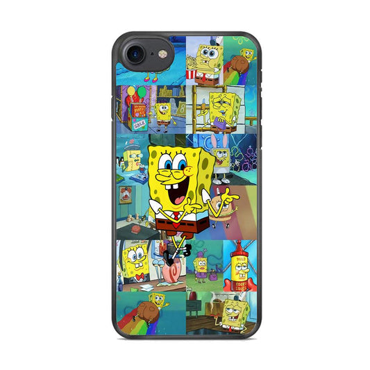 Spongebob Cartoon Aesthetic iPhone 8 Case-Rubber / Black (2D Case)-Xtracase