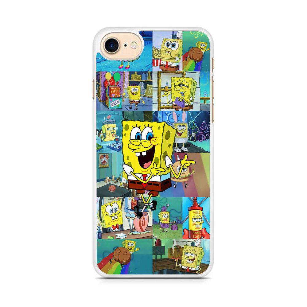 Spongebob Cartoon Aesthetic iPhone 7 Case-Rubber / White (2D Case)-Xtracase