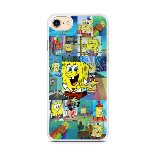Spongebob Cartoon Aesthetic iPhone 7 Case-Rubber / White (2D Case)-Xtracase