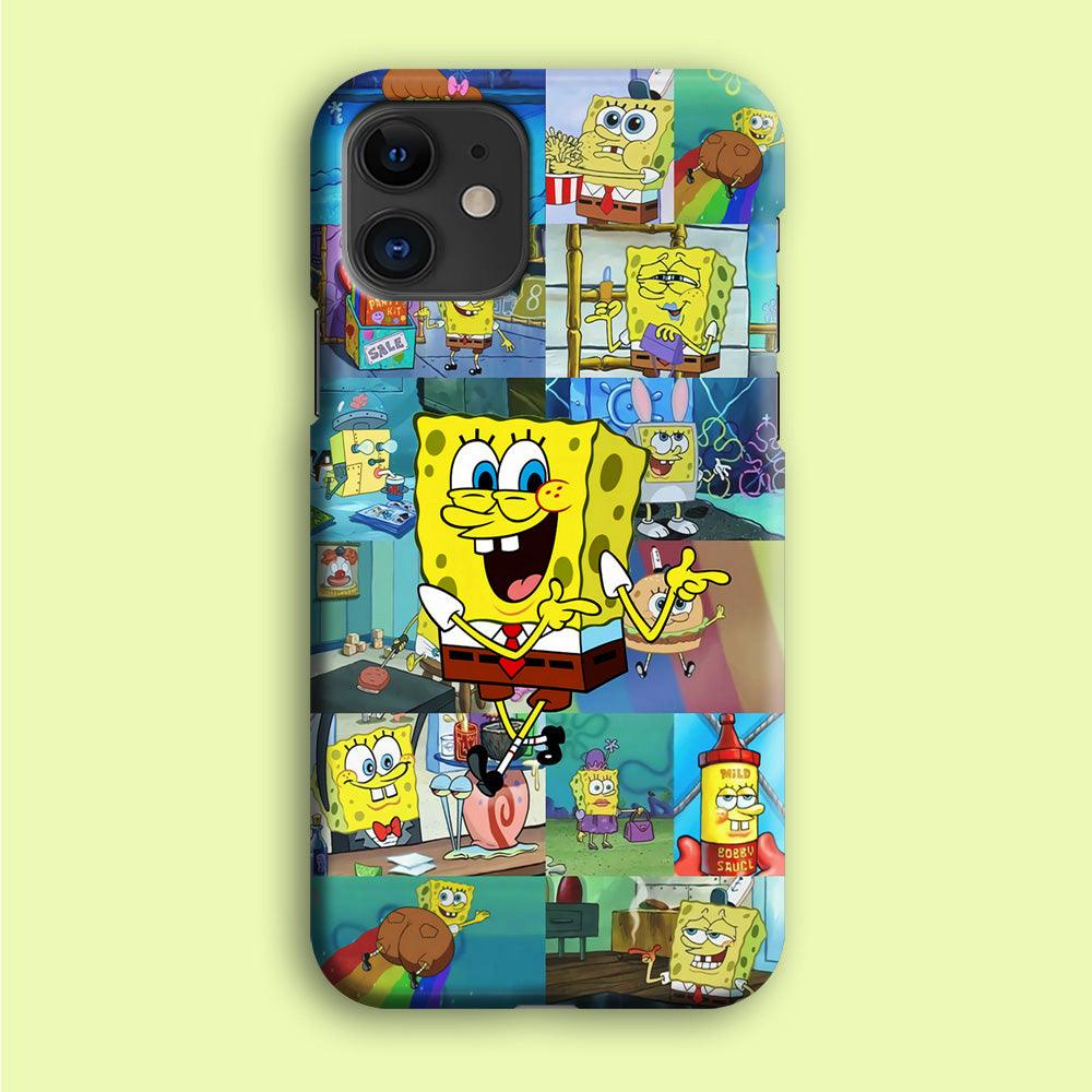 Spongebob Cartoon Aesthetic iPhone 12 Case-Plastic / Full Wrap (3D Case)-Xtracase