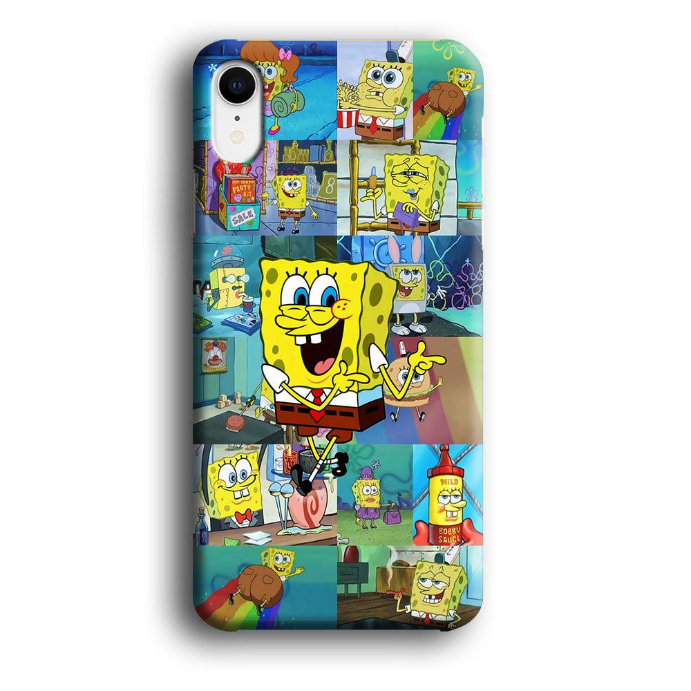 Spongebob Cartoon Aesthetic iPhone XR Case-Plastic / Full Wrap (3D Case)-Xtracase