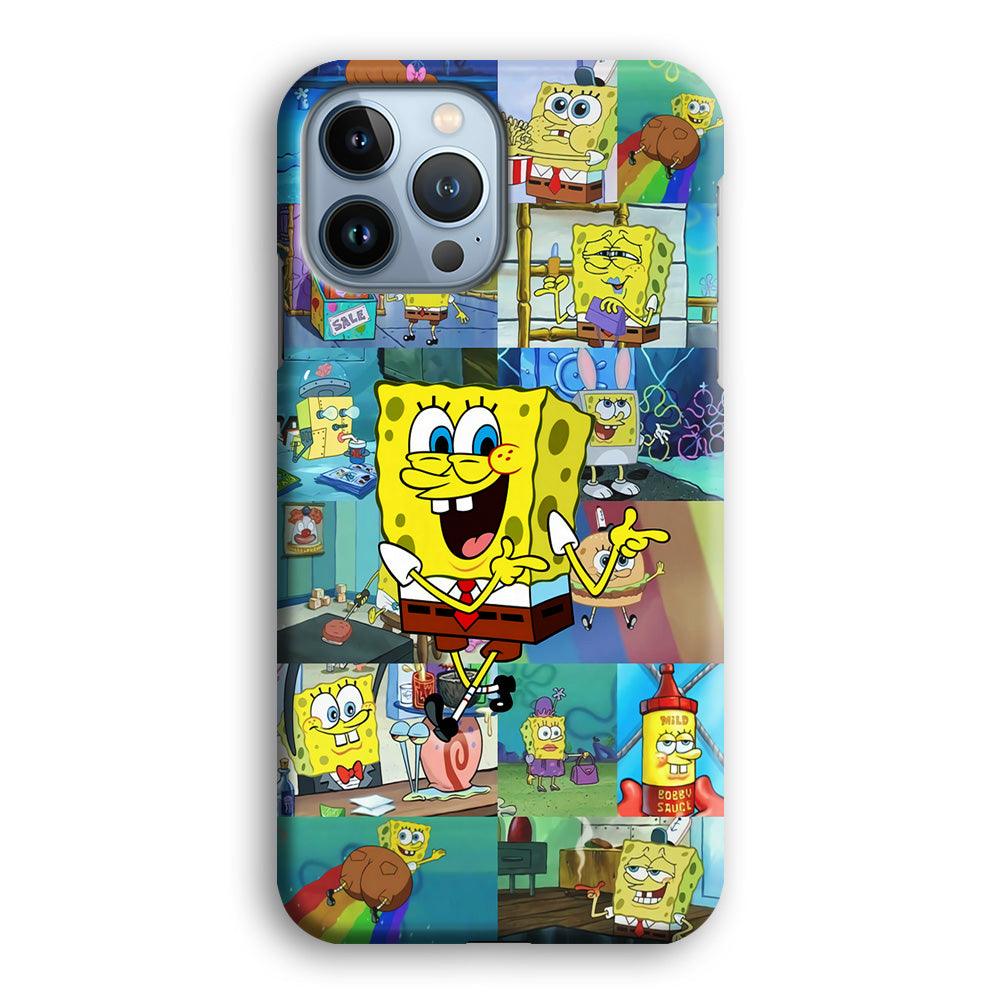 Spongebob Cartoon Aesthetic iPhone 13 Pro Case-Plastic / Full Wrap (3D Case)-Xtracase