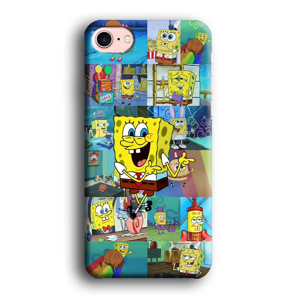 Spongebob Cartoon Aesthetic iPhone SE 2020 Case-Plastic / Full Wrap (3D Case)-Xtracase