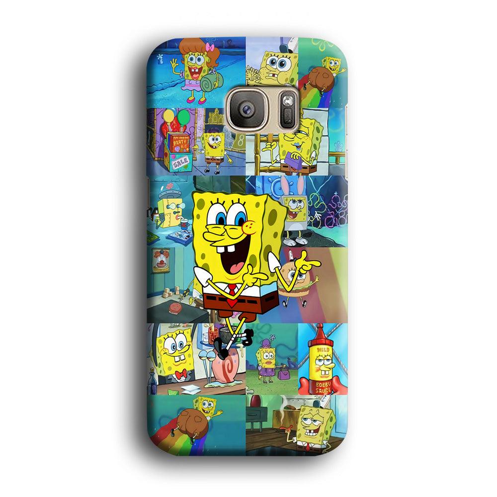 Spongebob Cartoon Aesthetic Smsung Galaxy S7 Edge Case-Plastic / Full Wrap (3D Case)-Xtracase