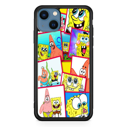 Spongebob Patrick Friendship iPhone 13 Mini Case-Rubber / Black (2D Case)-Xtracase