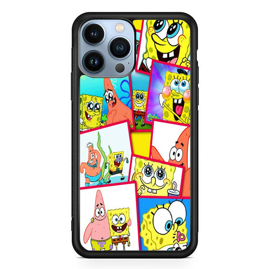 Spongebob Patrick Friendship iPhone 13 Pro Max Case-Rubber / Black (2D Case)-Xtracase