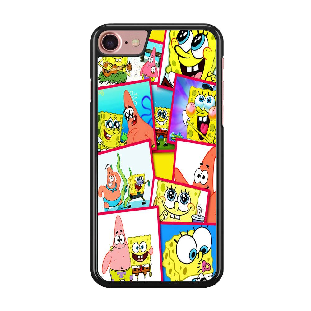 Spongebob Patrick Friendship iPhone SE 2020 Case-Rubber / Black (2D Case)-Xtracase