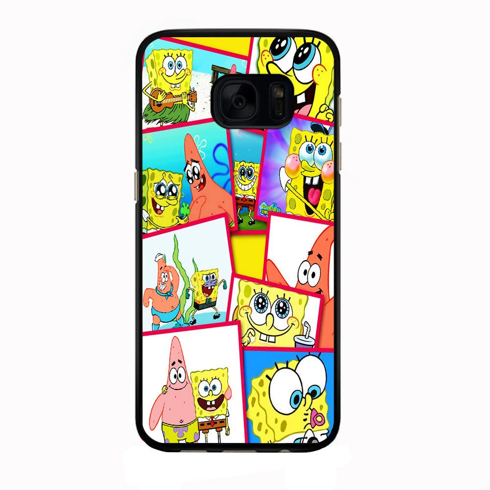 Spongebob Patrick Friendship Samsung Galaxy S7 Edge Case-Rubber / Black (2D Case)-Xtracase