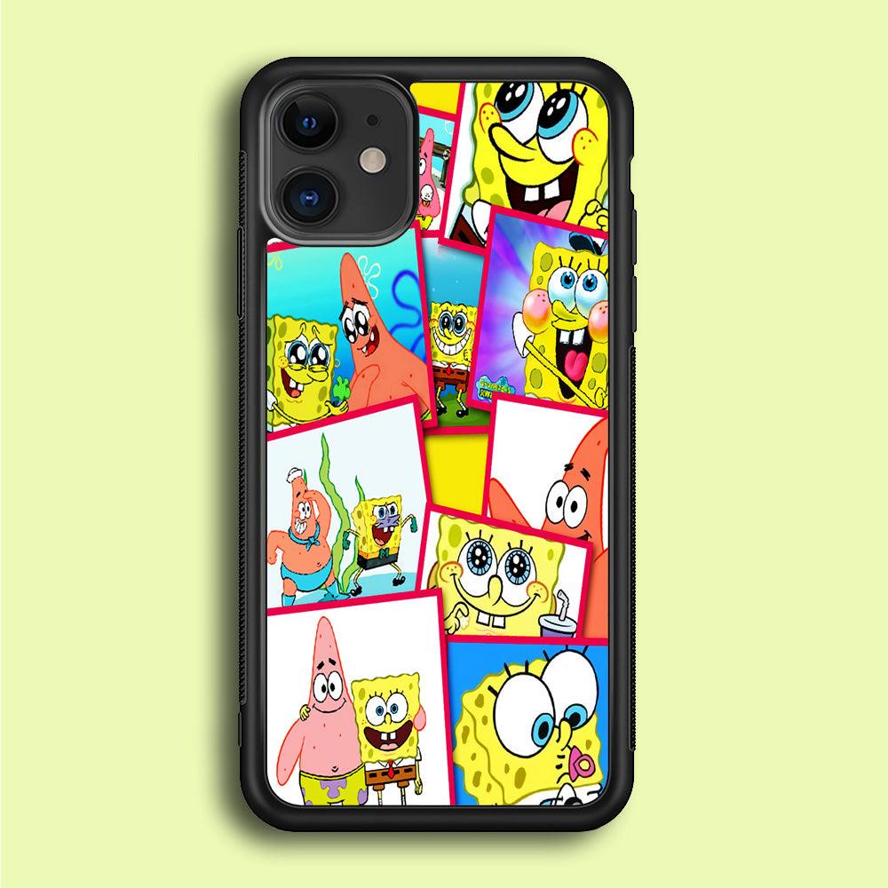 Spongebob Patrick Friendship iPhone 12 Mini Case-Rubber / Black (2D Case)-Xtracase