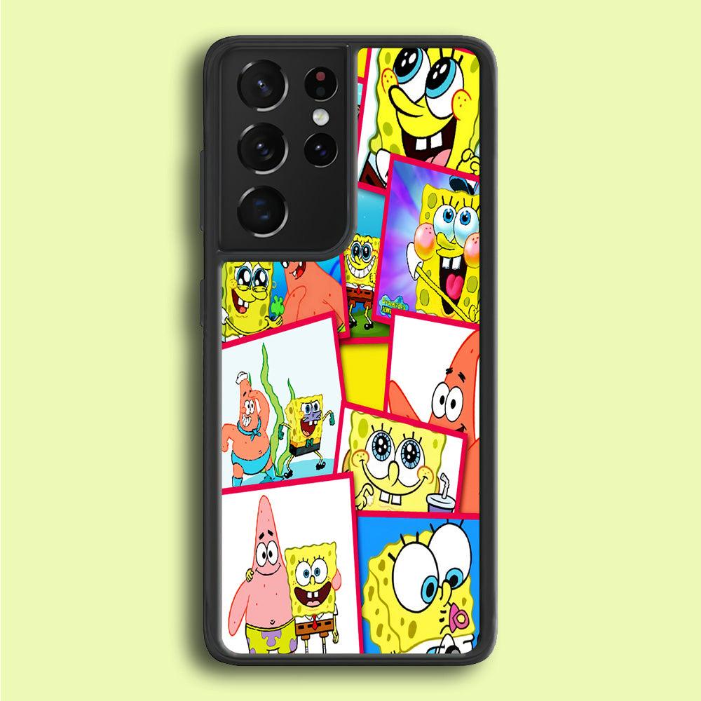 Spongebob Patrick Friendship Samsung Galaxy S25 Ultra Case-Rubber / Black (2D Case)-Xtracase