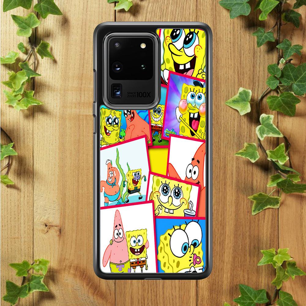 Spongebob Patrick Friendship Samsung Galaxy S20 Ultra Case-Rubber / White (2D Case)-Xtracase